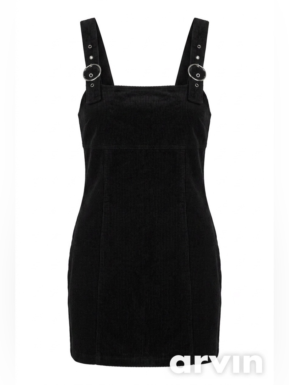 Forever 21 Black Corduroy Overall Mini Dress - Size M